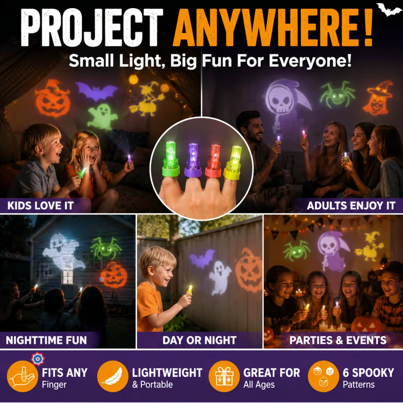 BooBeam™ Spooky Projector Rings